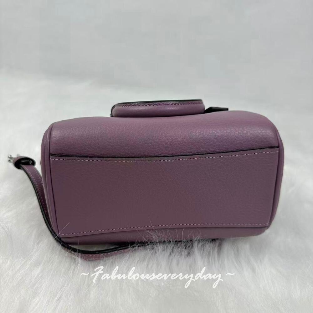 Coach Mini Rowan Bag Crossbody in Leather/Sliver Light Violet Jasmine CW328 NWT - Picture 8 of 8